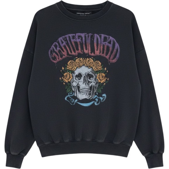American Eagle Tops - American Eagle Grateful Dead Skull Roses Graphic Sweatshirt Medium Oversize